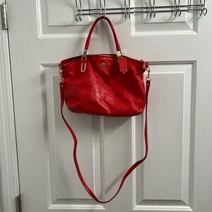 Coach red orange purse